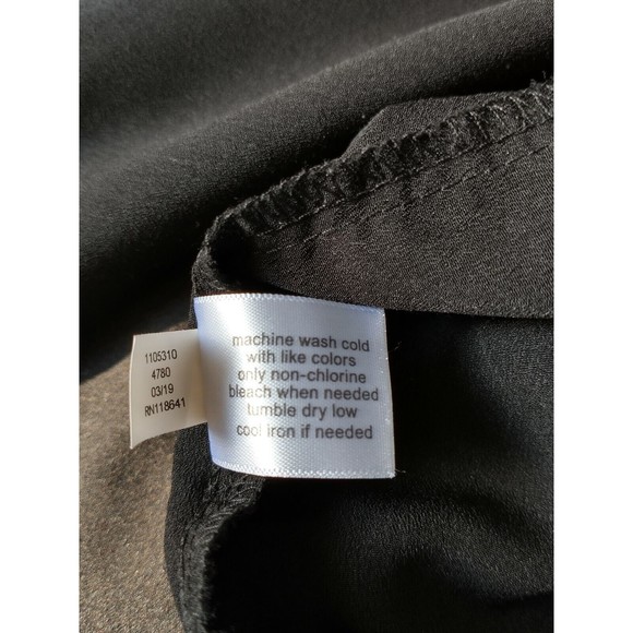 Lane Bryant Womens Ruffle Sleeve Shirt Size 14W Black Witchcore Minimalist Flowy - Picture 6 of 6